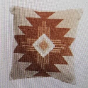 Geometric Patterned Tan and Brown Pillow